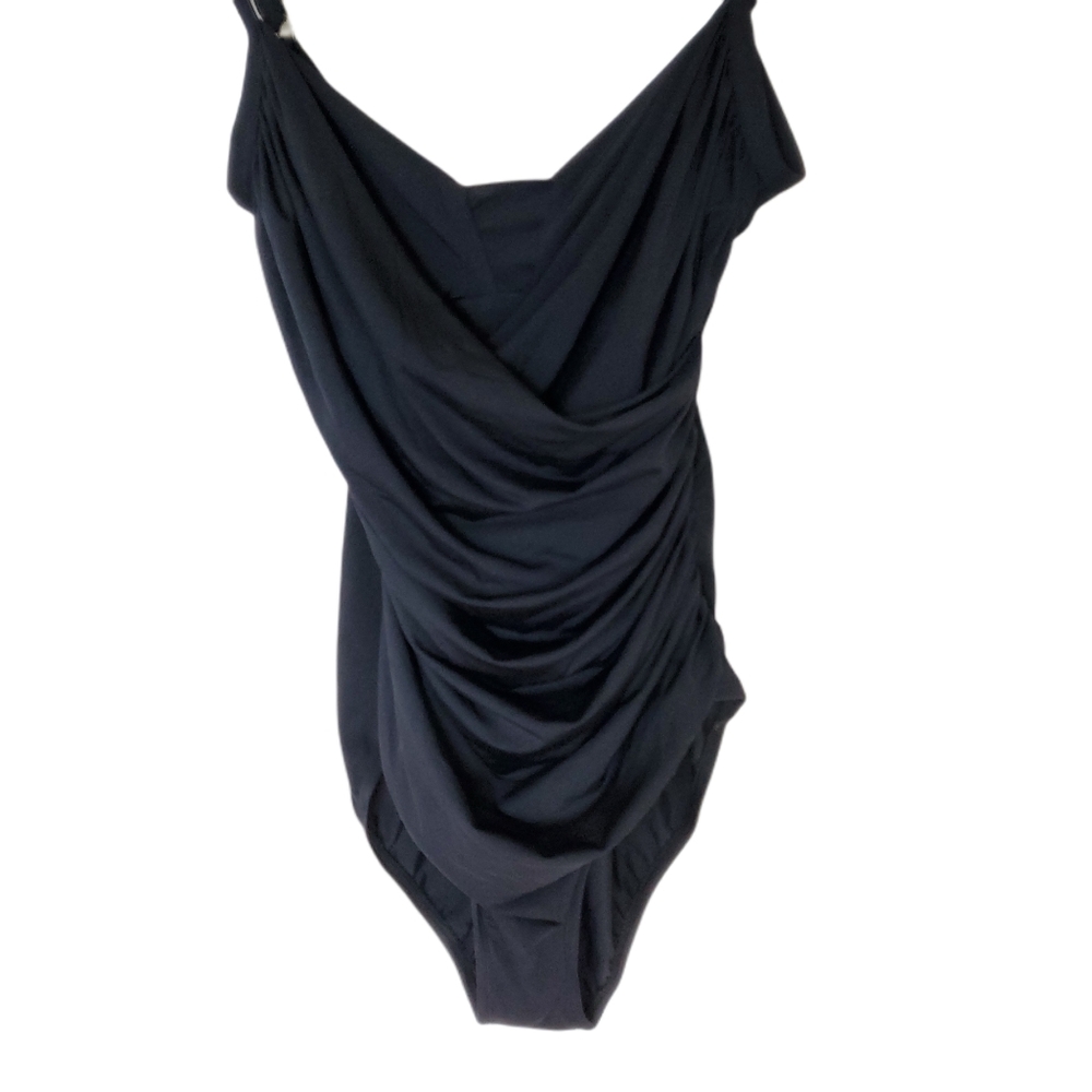 Jantzen Basics Black Ruched One Piece Swimsuit